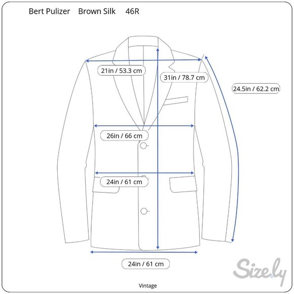 Bert Pulitzer Signature Collection Vintage Mens Brown Pure Silk Blazer Jacket 46 - Picture 8 of 10